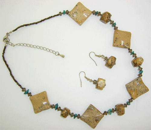 Beige Jasper Natural Stone Necklace