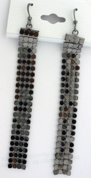 Black stainless drop earrings