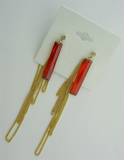 Gold Toned earrings with Red Swarovski