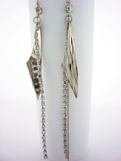 Silver toned drop earrings