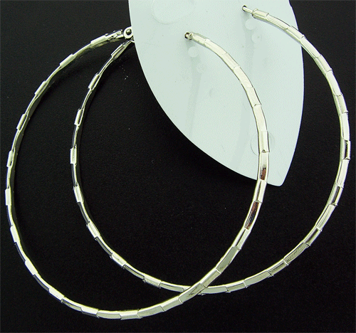 Round Silver toned earrings