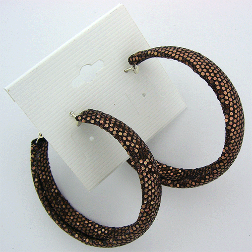 Brown Shiny Round Earrings