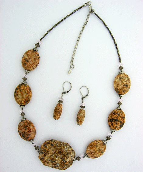 Picture Jasper Necklace & Earrings