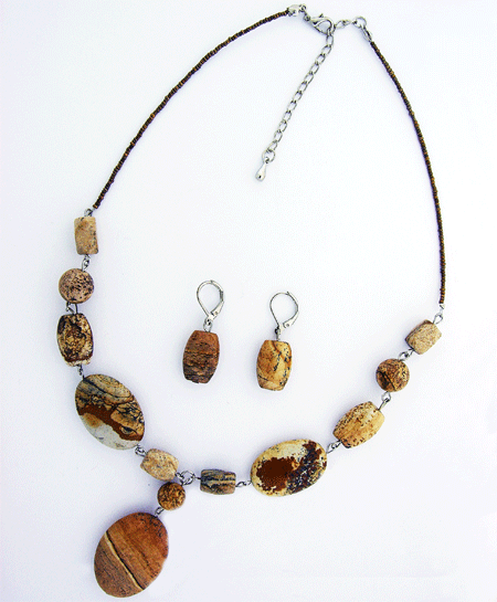 Picture Jasper Beaded Necklace