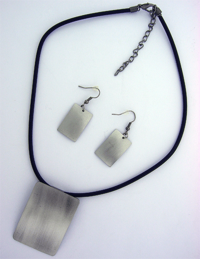 Silver Earrings and Pendant Set