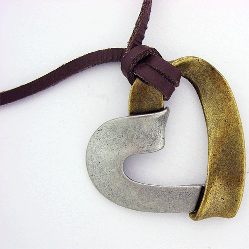 Leather Necklace with Heart pendant