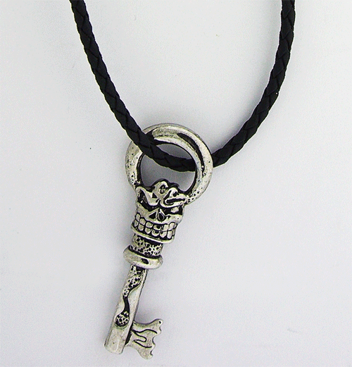 Key Pendant with Rubber Necklace