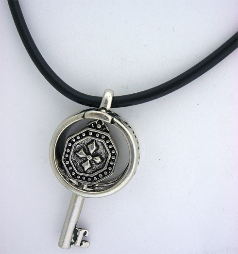 Key Pendant with Rubber Necklace