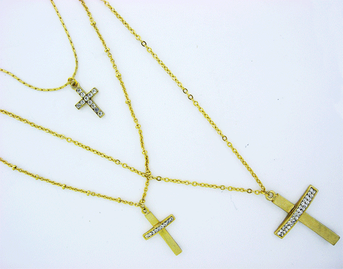 Cross Pendant with Swarovski crystals