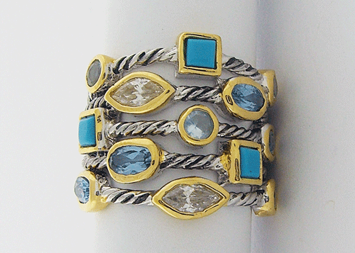 Cable Turquoise Ring