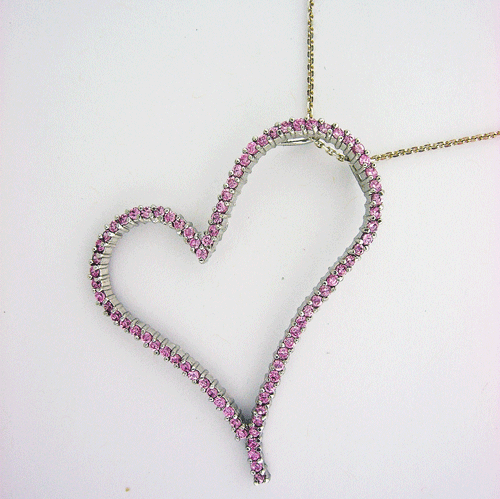 Pink Sapphire Heart Pendant