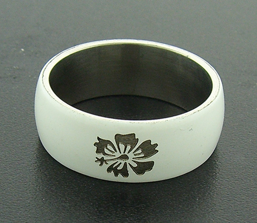 Flower Engraved Stainless Steel Band