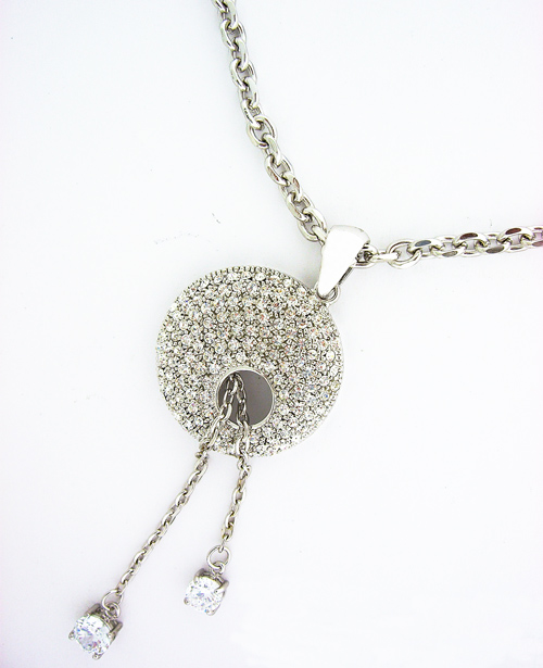Round Clear Swarovski Crystal Pendant