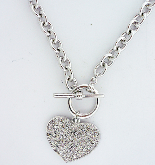 Heart Pendant with clear Crystals
