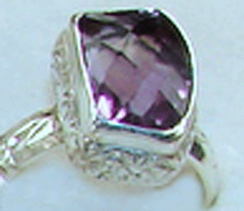 Purple Amethyst Sterling Silver Ring