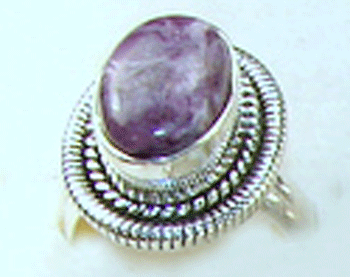 Charoite Sterling Silver Ring