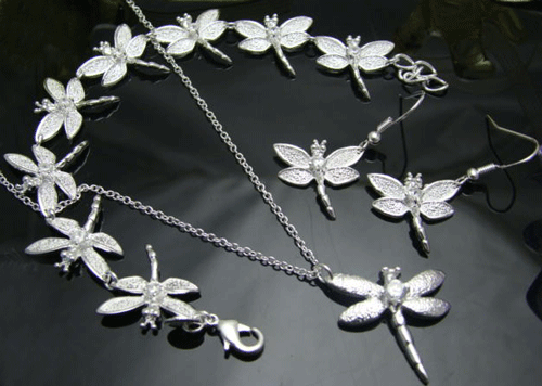 Sterling Silver Dragonfly Set