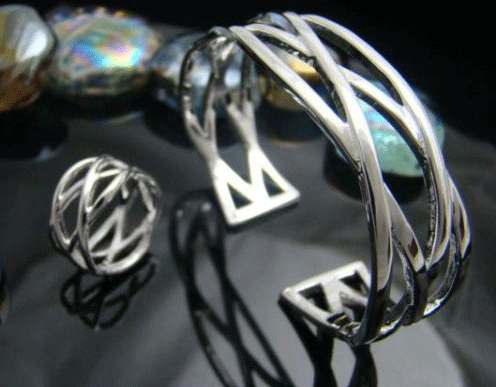 Sterling Silver Cuff Bracelet & Ring Set