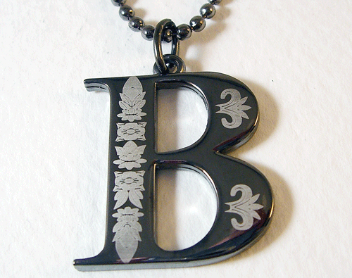 B Initial Tungsten Necklace